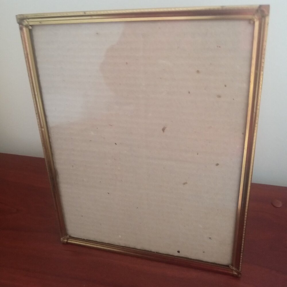 Vintage Brass  8x10 Picture Frame, texture backing